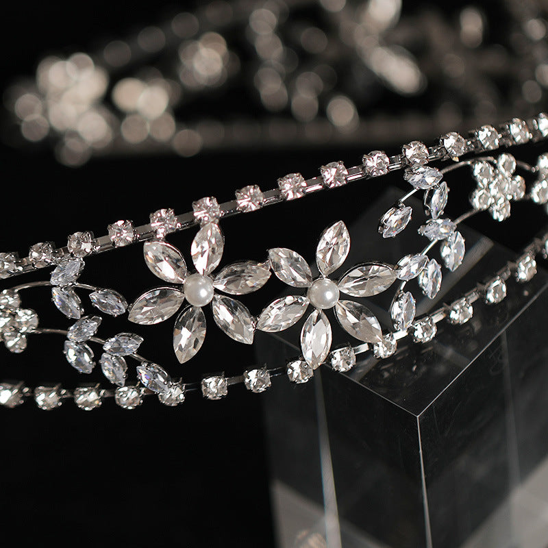 Bridal Crown Rhinestone Zircon Headband | White | 4×14.5cm | European Style | Bridal Hair Jewelry