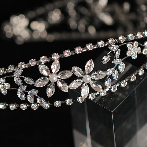 Bridal Crown Rhinestone Zircon Headband | White | 4×14.5cm | European Style | Bridal Hair Jewelry