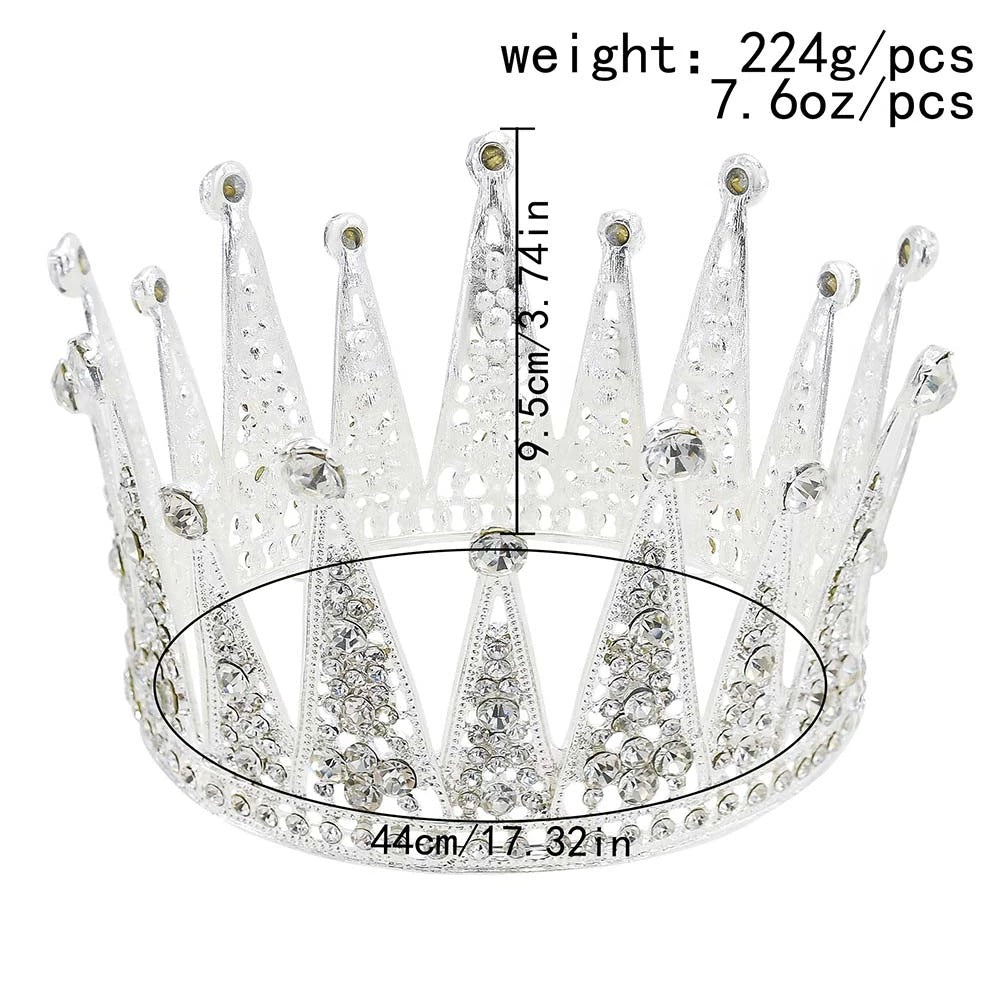 Bridal Diamond Crown | Hollow Alloy | Hair Accessory | Silver | Wedding & Occasion