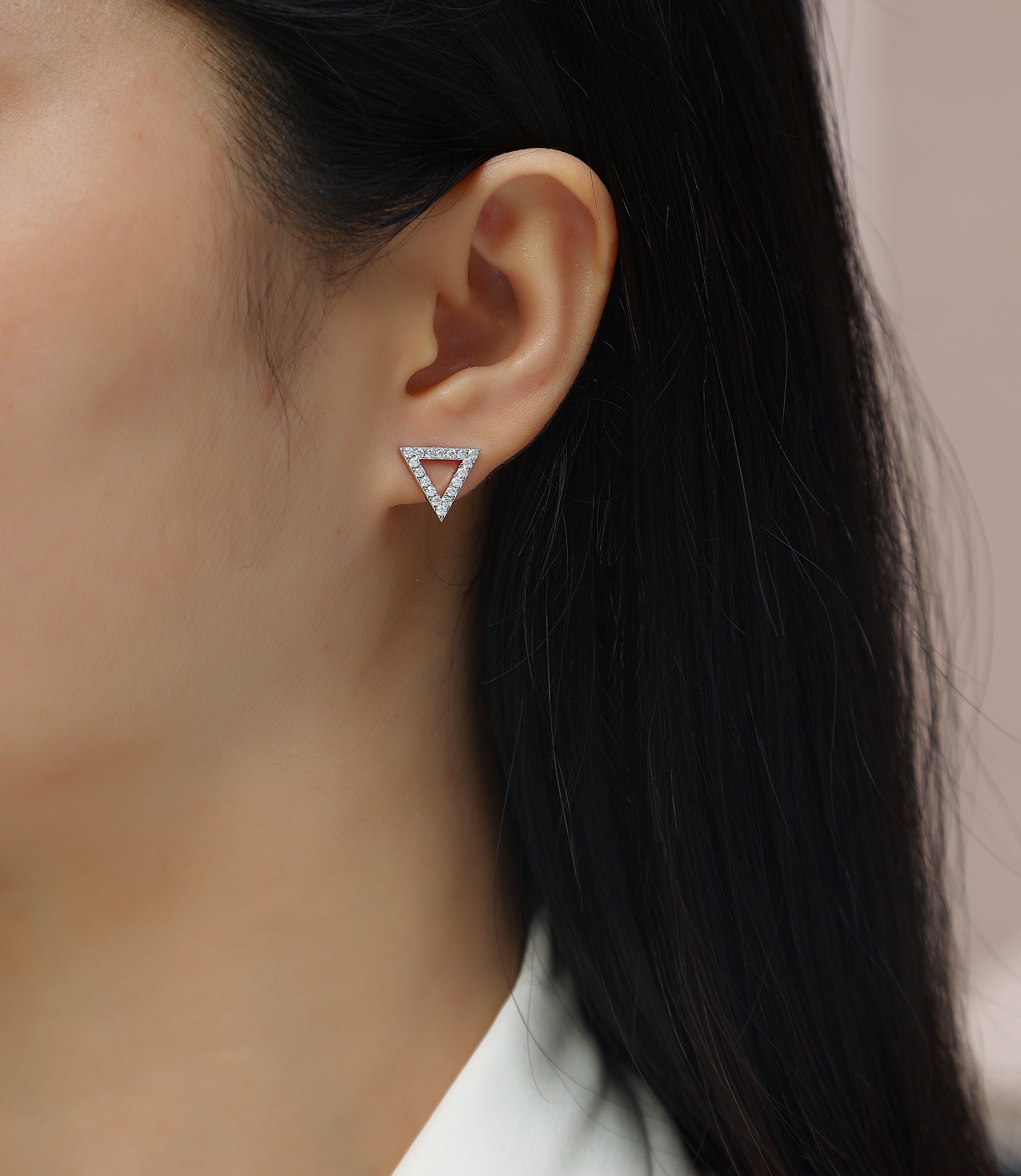 Unique - Platinum-Plated Moissanite Stud Earrings