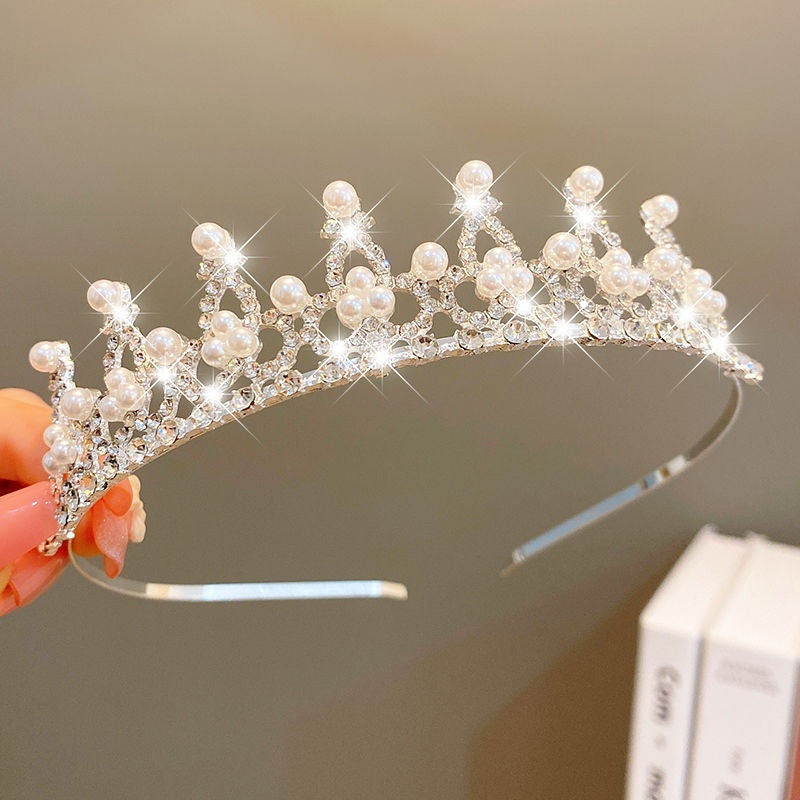 Girls' Princess Crown Hair Clip | 30 Designs | Diamond Rhinestone Pearl | Ages 3+ | Hair Jewelry