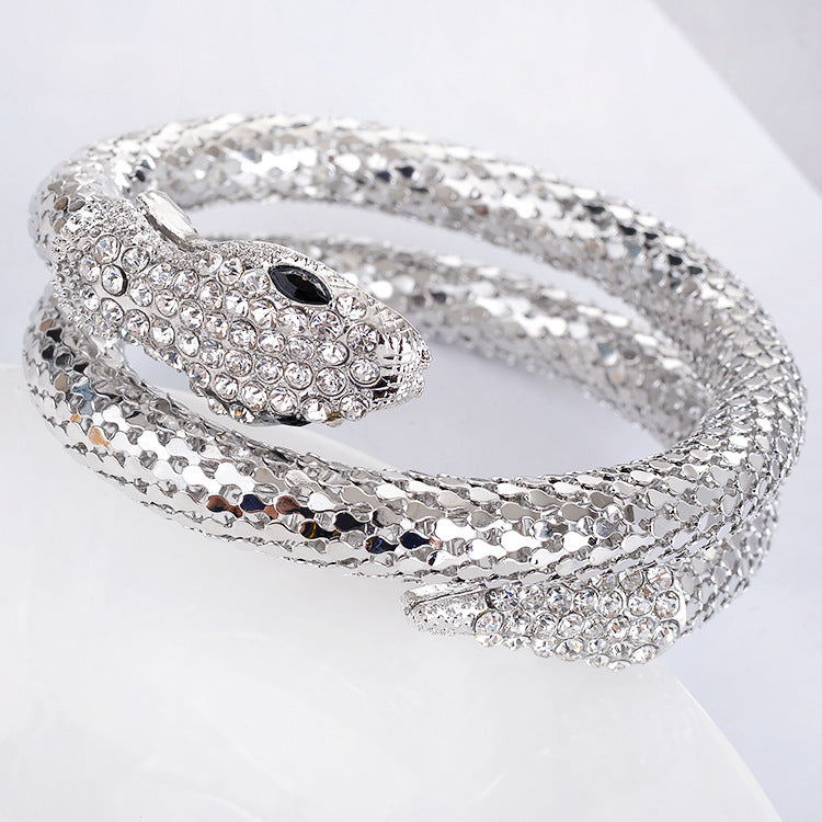 Punk Full Diamond Snake Bracelet | Multi-Strand | Copper, Gold & Silver