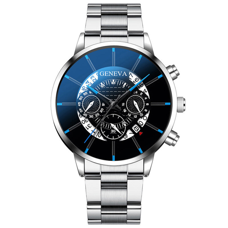 Steel Band Calendar Quartz Watch | 43mm | 10 Colors