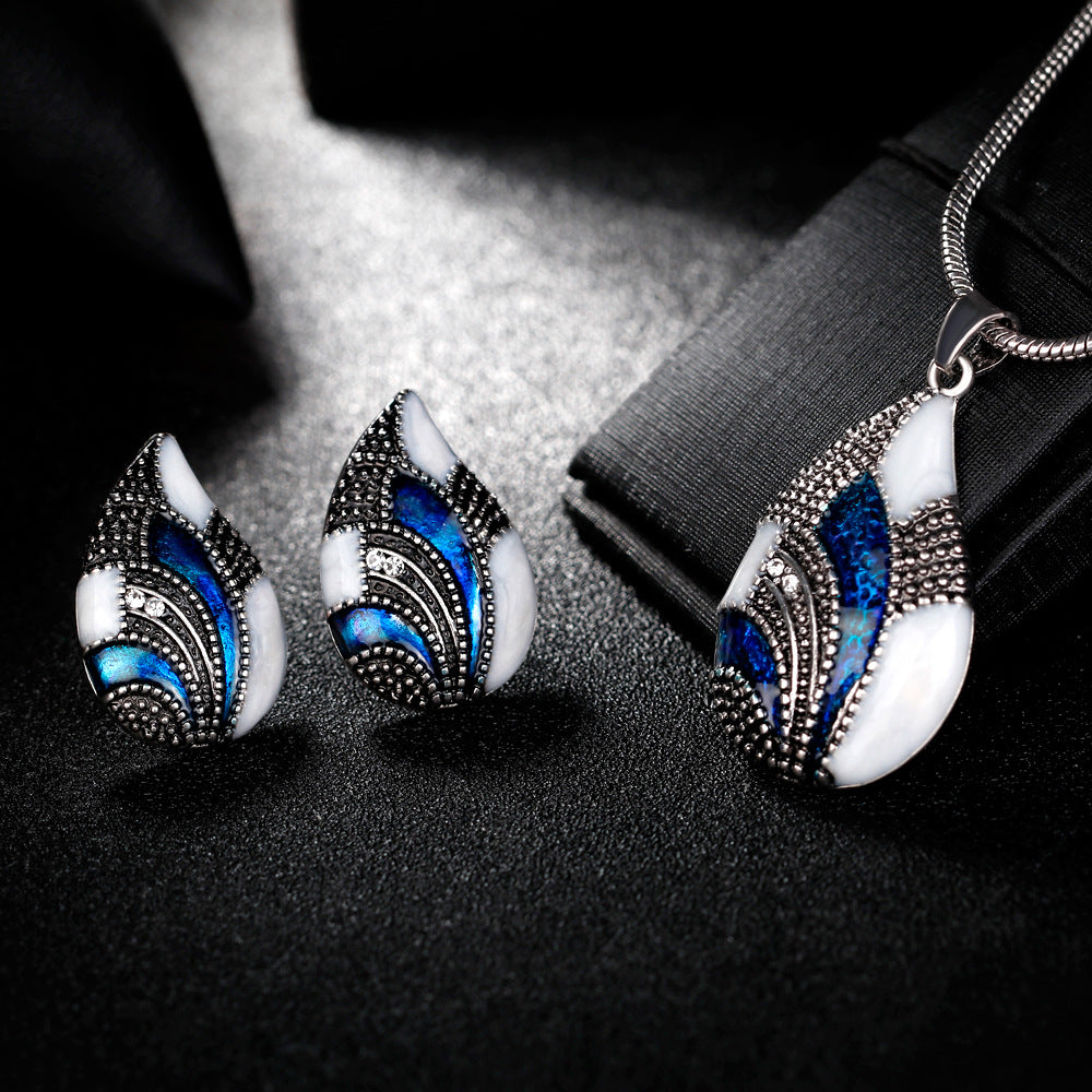 Water Drop Jewelry Set | Necklace, Earrings & Ring | Gold & Silver