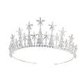 Zircon Bridal Crown | Handcrafted Copper | Platinum | 43cm | Formal Dress Bridal Headwear