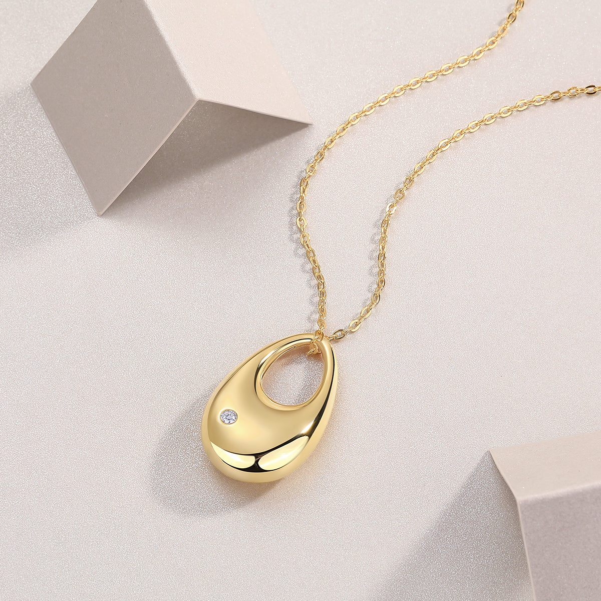 Evening Love - Trendy Diamond Pendant Necklace Set
