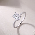 Square Diamond Ring Luxury Silver Ring