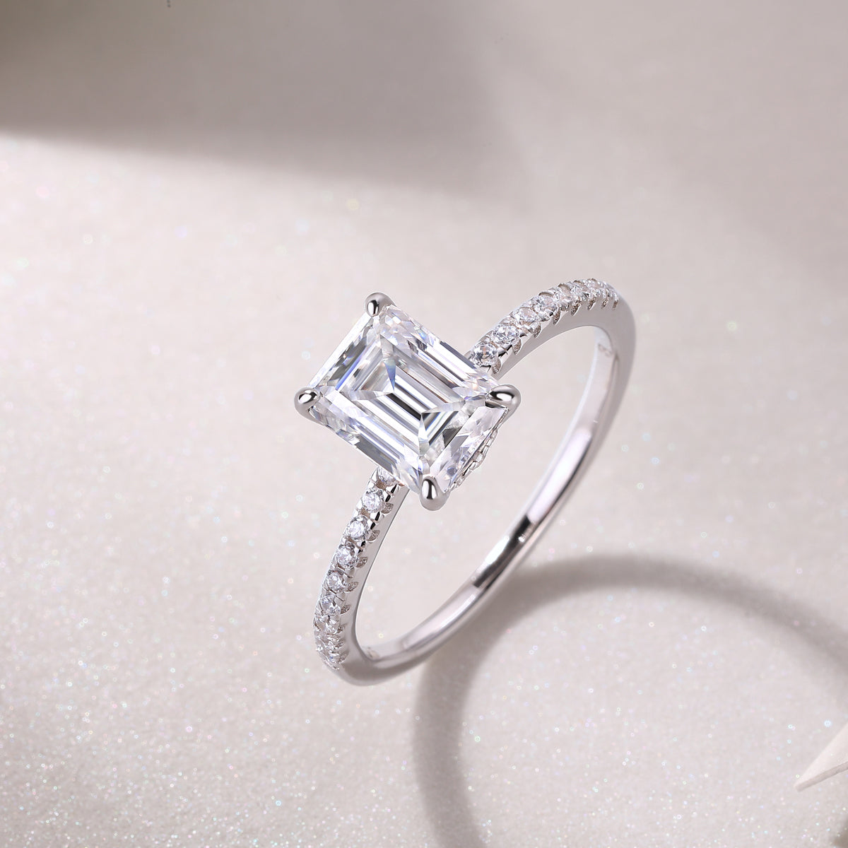 Square Diamond Ring Luxury Silver Ring