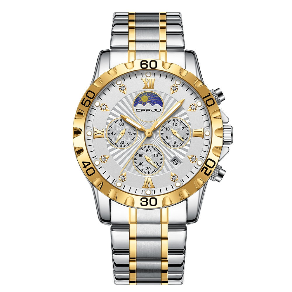 Men's Business Calendar Quartz Watch | 30M Waterproof | Crown Guard | 5 Colors | Analog