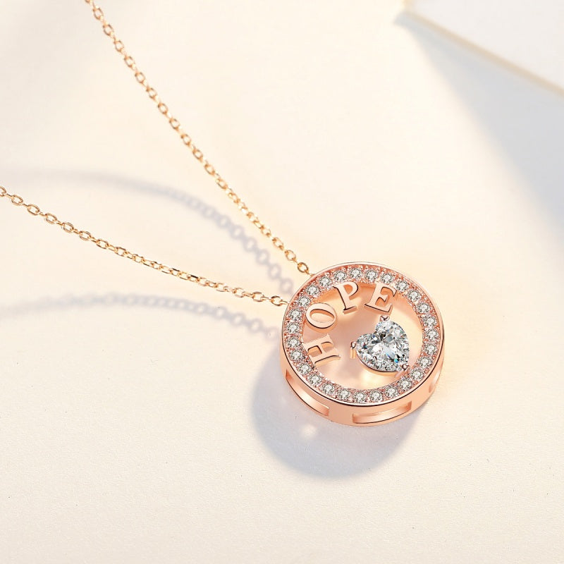 Emma Manor Necklace For Women,18k Gold Plated,Diamond Hope Pendant Necklace