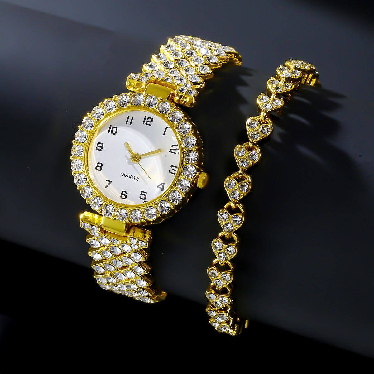 Women's Watch & Bracelet Gift Set | Gold, Silver & Rose Gold | 2-Piece