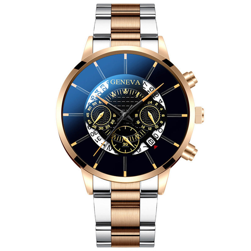 Steel Band Calendar Quartz Watch | 43mm | 10 Colors