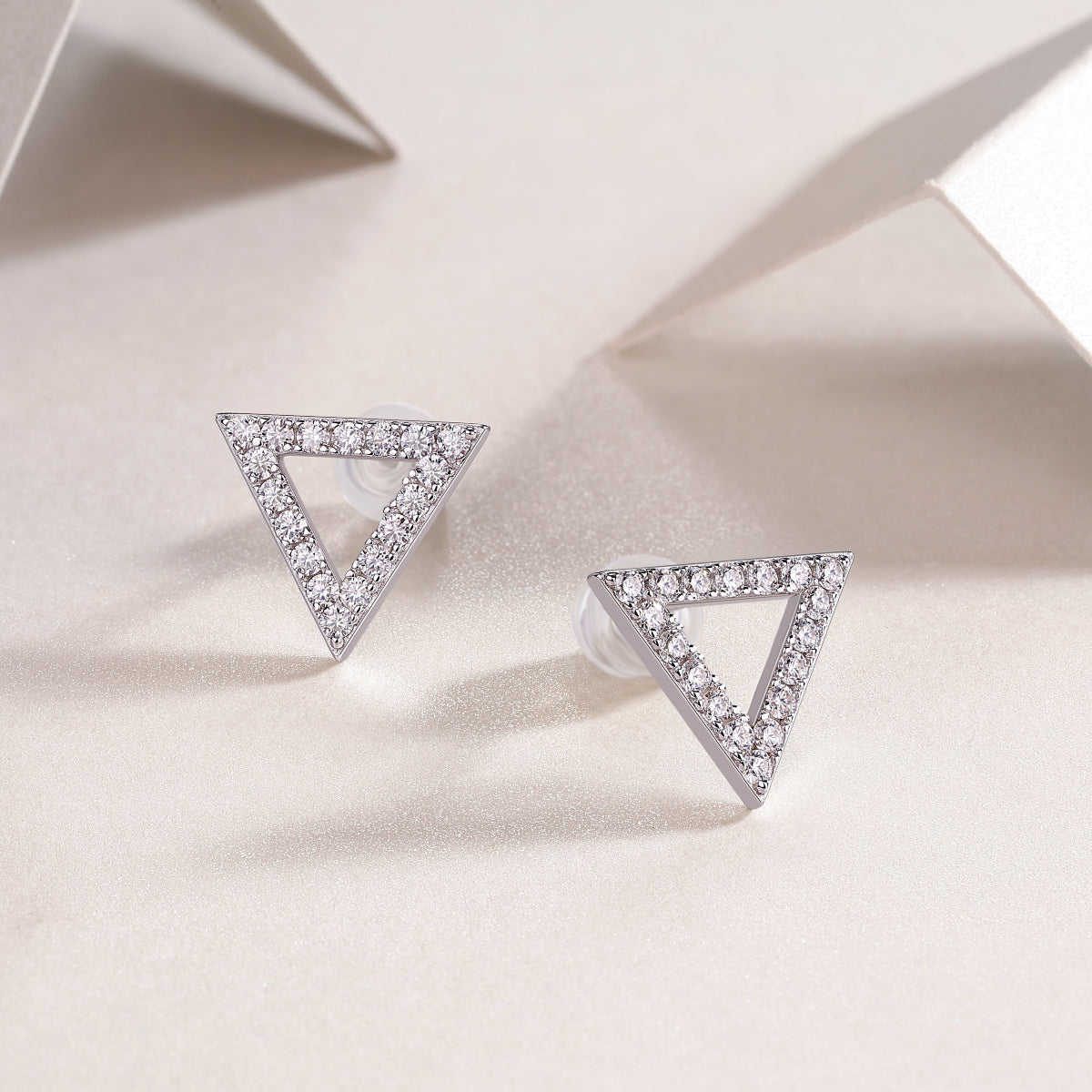 Unique - Platinum-Plated Moissanite Stud Earrings