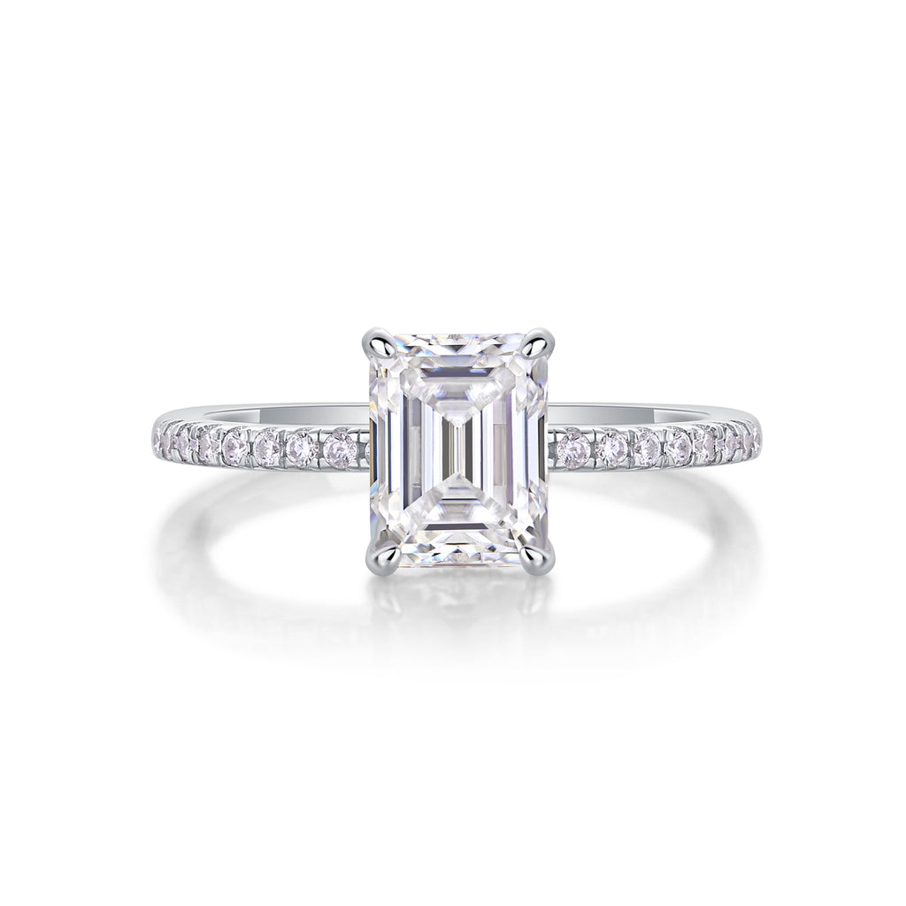 Square Diamond Ring Luxury Silver Ring