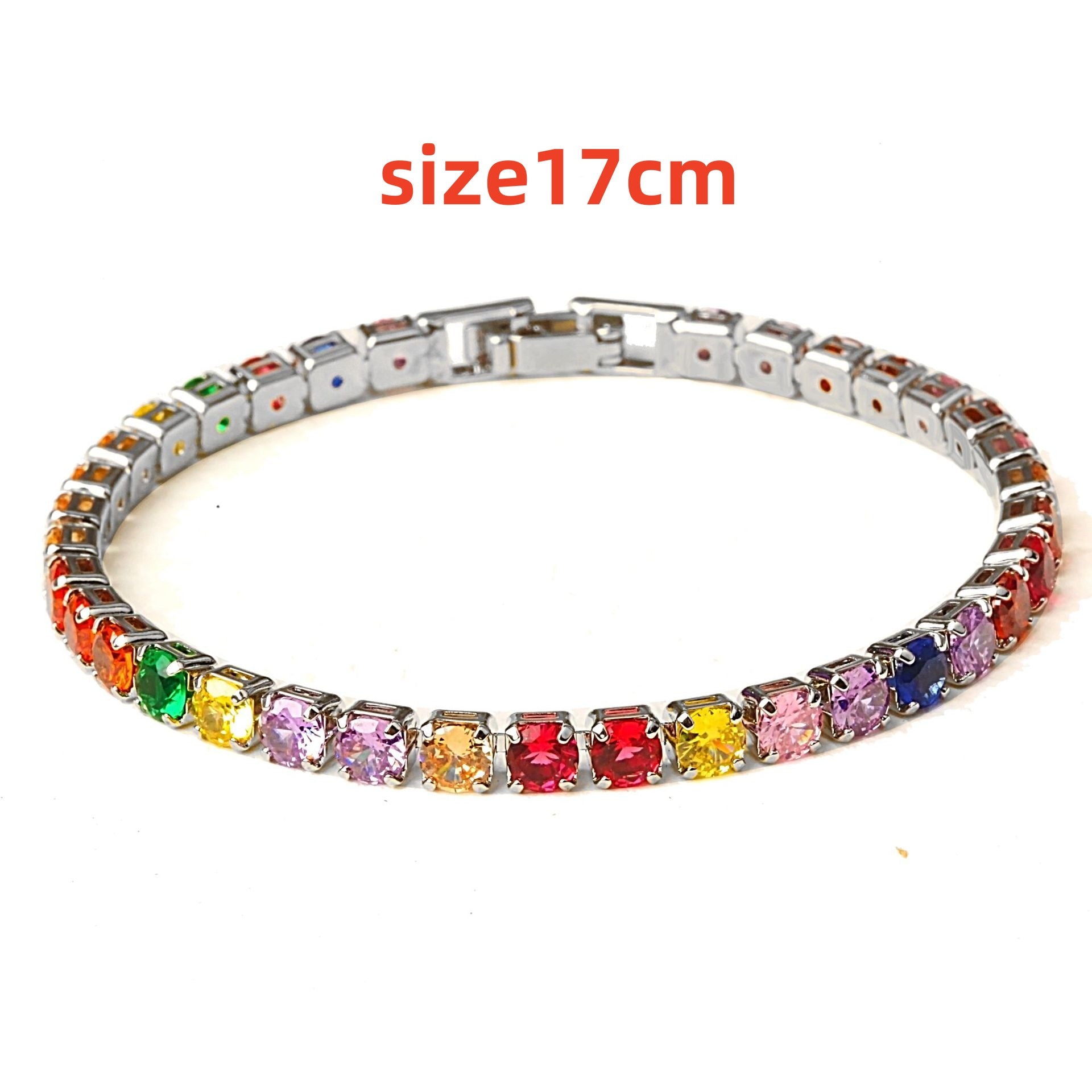 Hip Hop Micro-Set Zircon Tennis Bracelet | 9 Colors | 17cm & 19cm