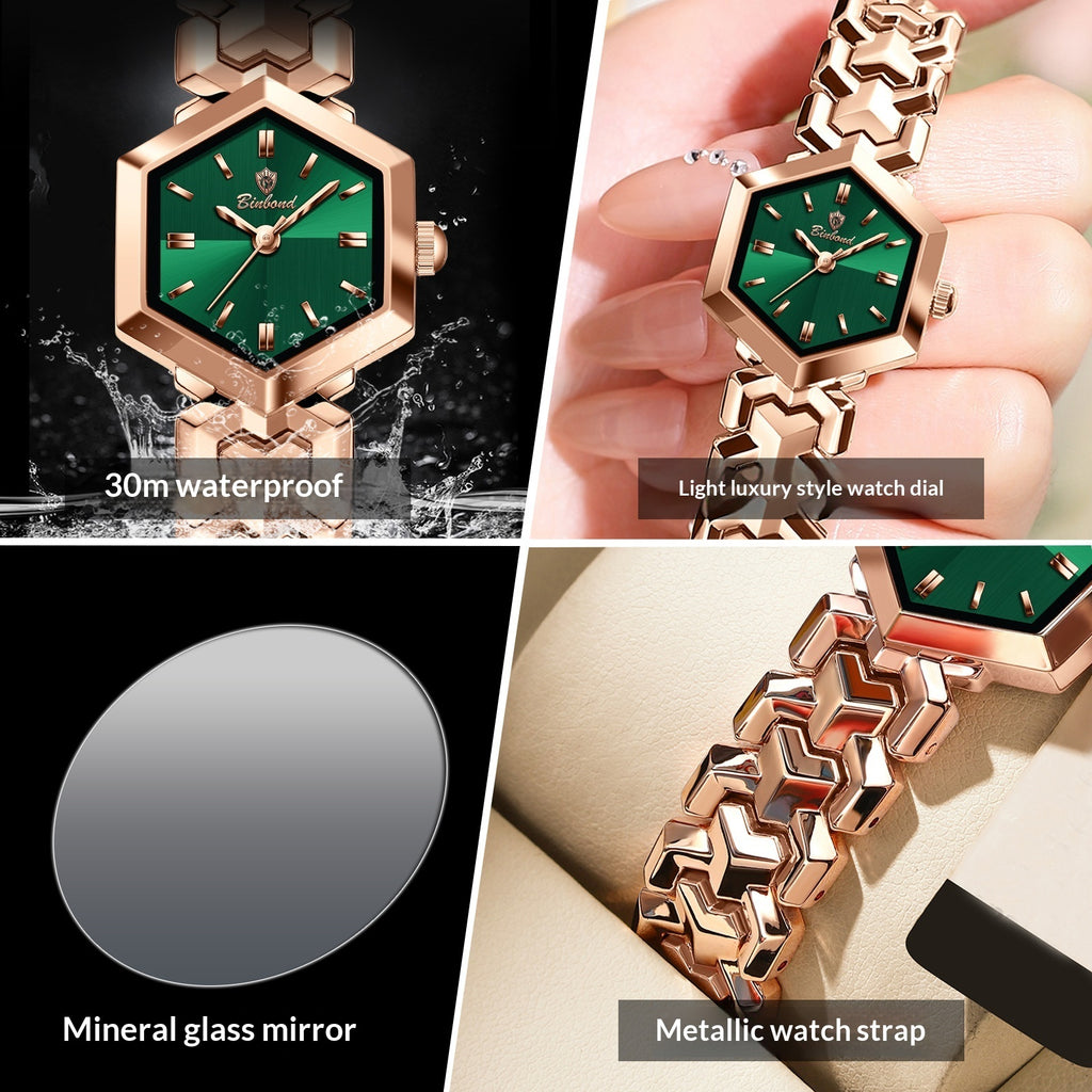 Women's Octagonal Quartz Watch | Waterproof | 9 Color Combinations