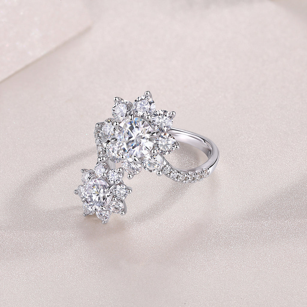 Petal Morning Dew - Diamond Ring With 1-carat Moissanite Diamond