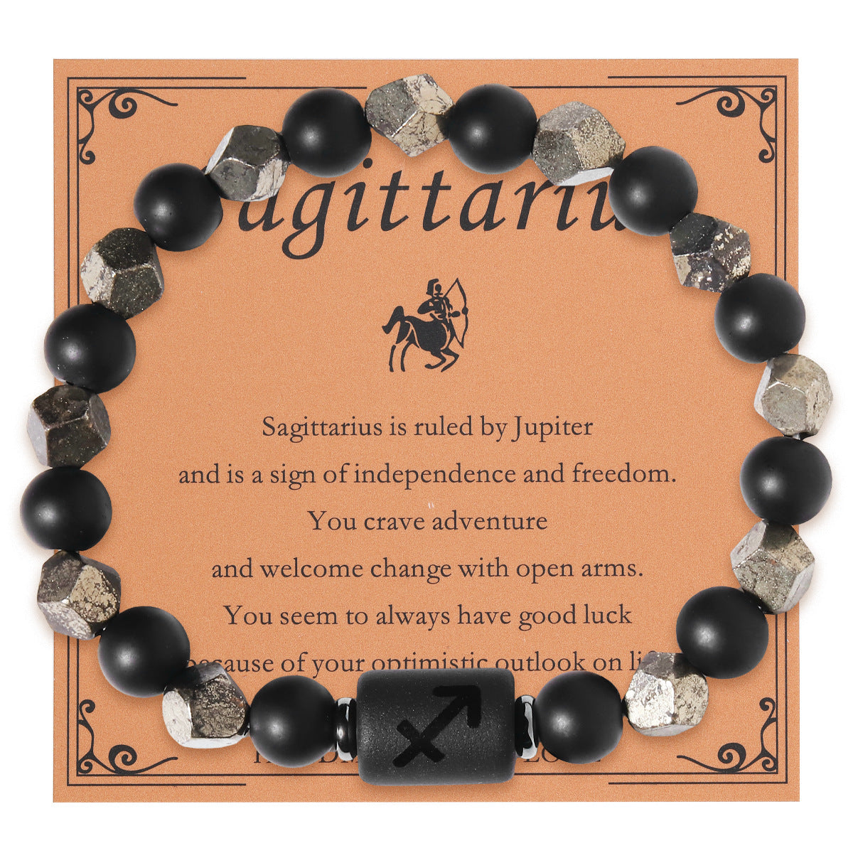 Zodiac Sign Natural Stone Beaded Bracelet | All 12 Constellations | Includes Card | Unisex