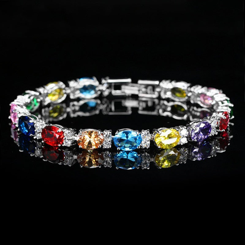 Summer Crystal Colored Zircon Bracelet | 21 Styles | Seasonal Sparkle