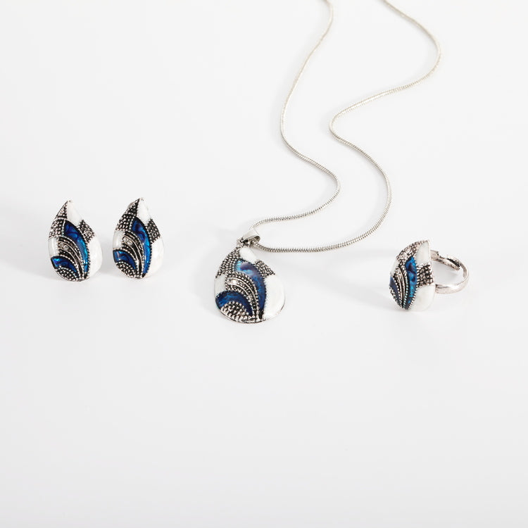 Water Drop Jewelry Set | Necklace, Earrings & Ring | Gold & Silver