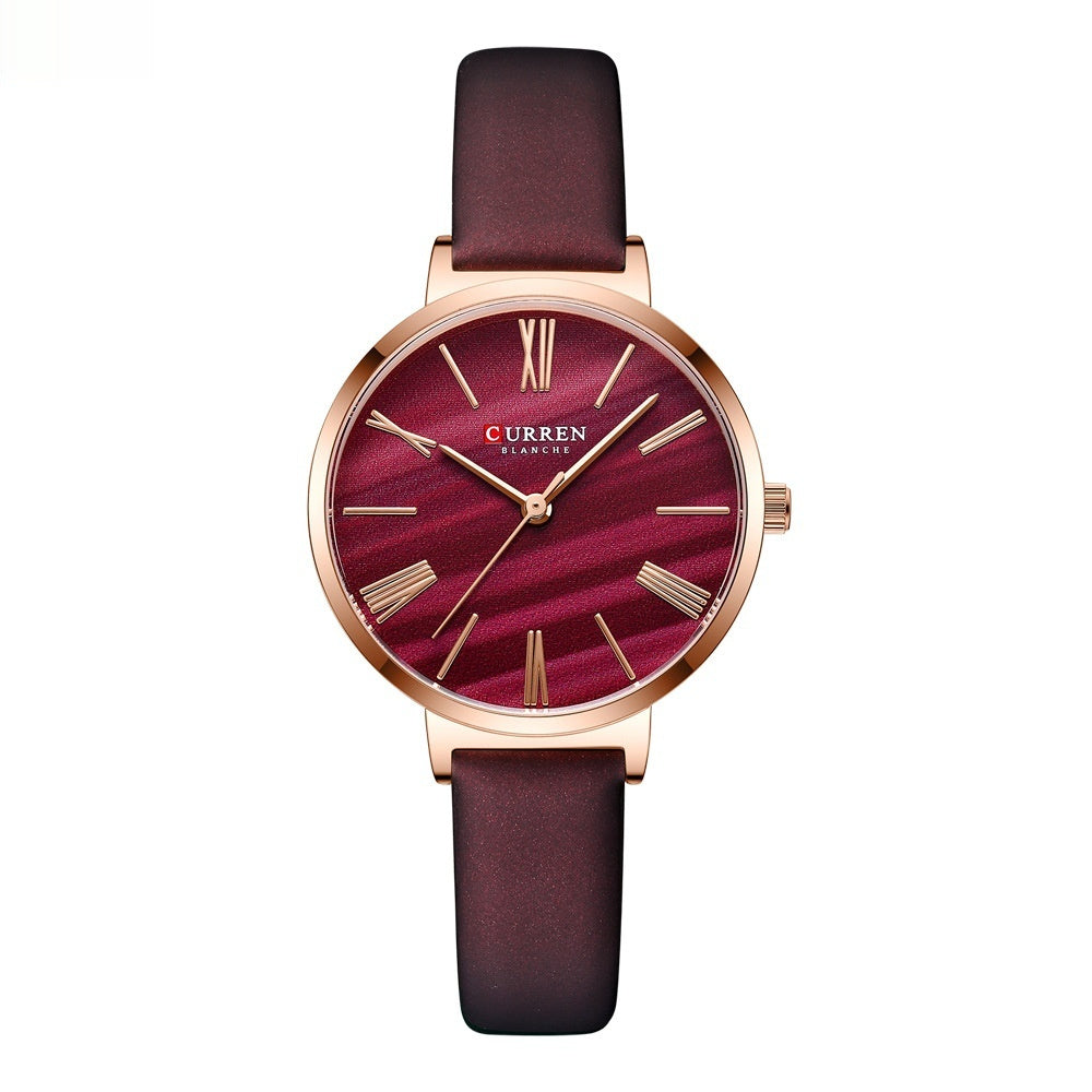Women's Small Dial Leather Strap Watch | 8mm | 3 Color Palettes