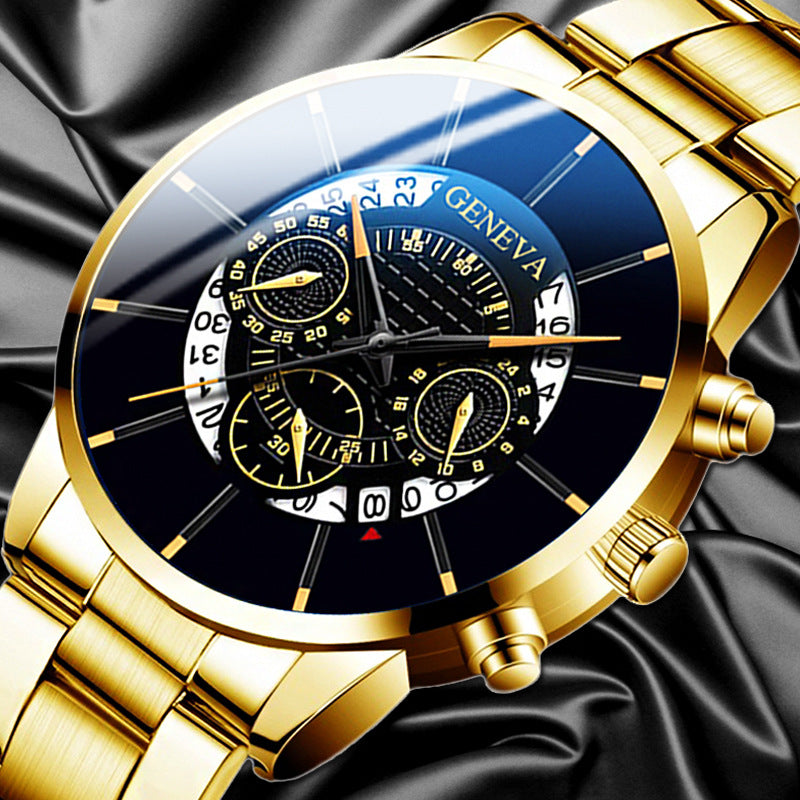 Steel Band Calendar Quartz Watch | 43mm | 10 Colors
