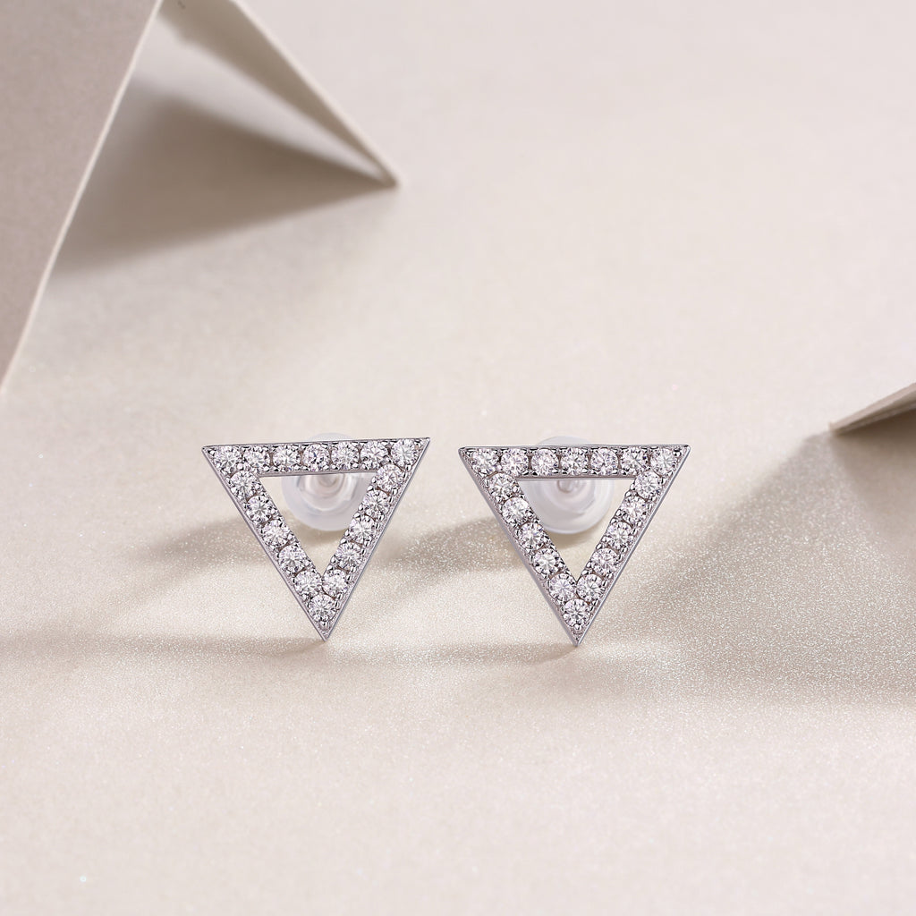 Unique - Platinum-Plated Moissanite Stud Earrings