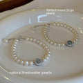Natural Pearl & Aquamarine Bracelet | 925 Silver | Clasp & Elastic Versions