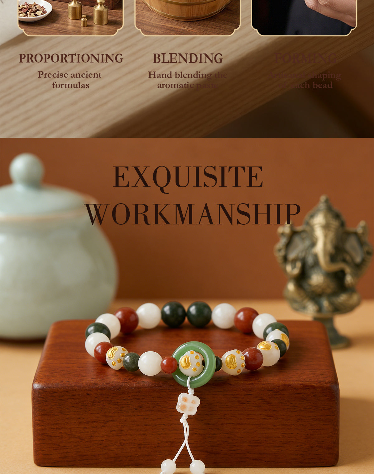 Five Elements Wu Xing Bracelet | TCM Feng Shui | Natural Stone | Wearable Qi Harmonizer