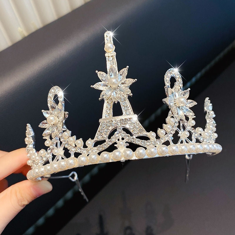 Girls' Princess Crown Hair Clip | 30 Designs | Diamond Rhinestone Pearl | Ages 3+ | Hair Jewelry