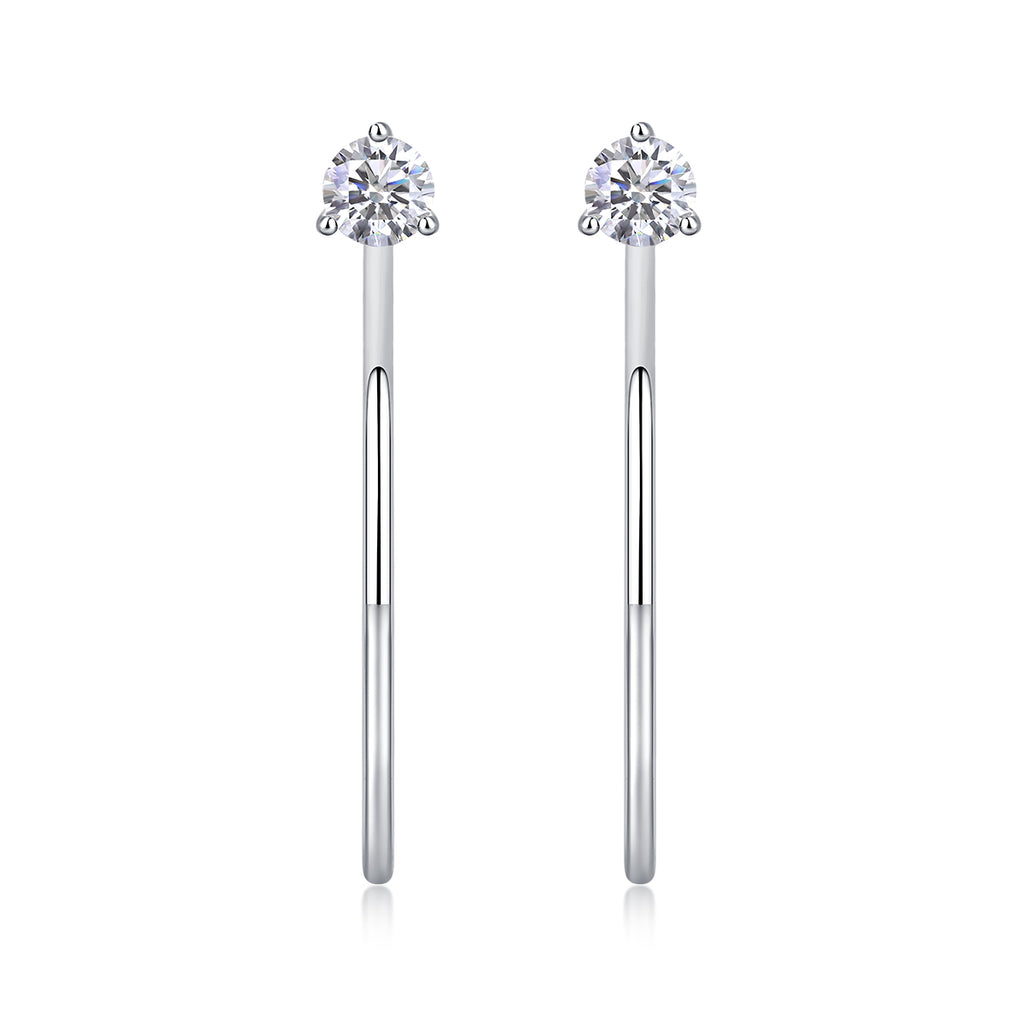 Graceful Afternoon Diamond Silver Earrings