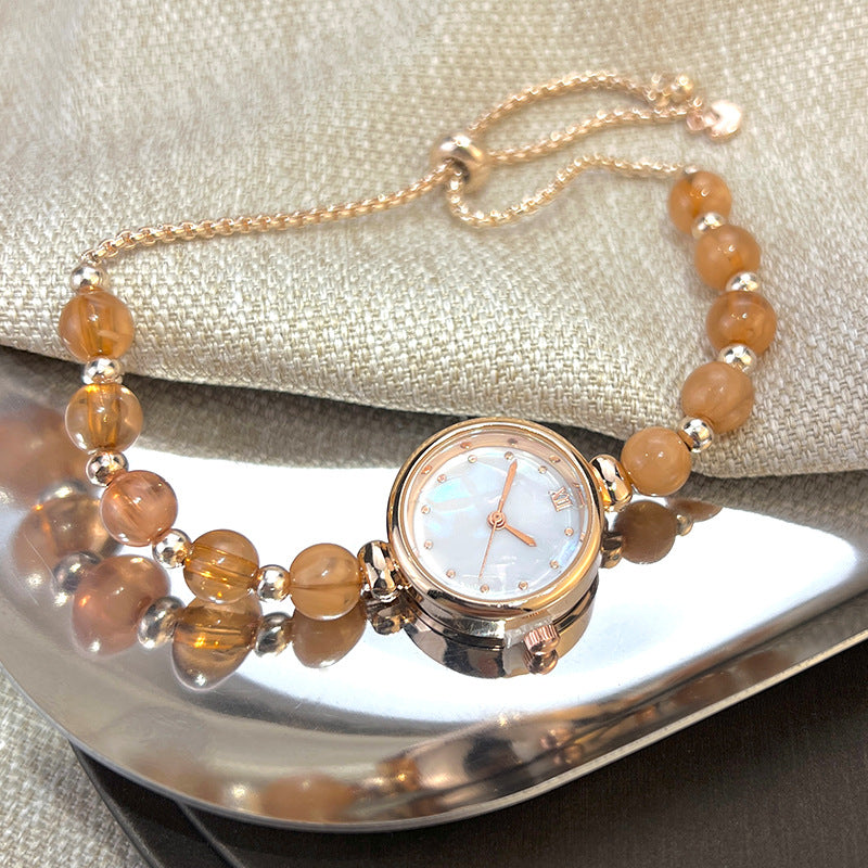 Pearl Bracelet Women's Quartz Watch | Small Dial | Adjustable Band | 6 Colors | Light Luxury