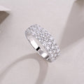 Multi-row Diamond Ring Luxury Silver Ring