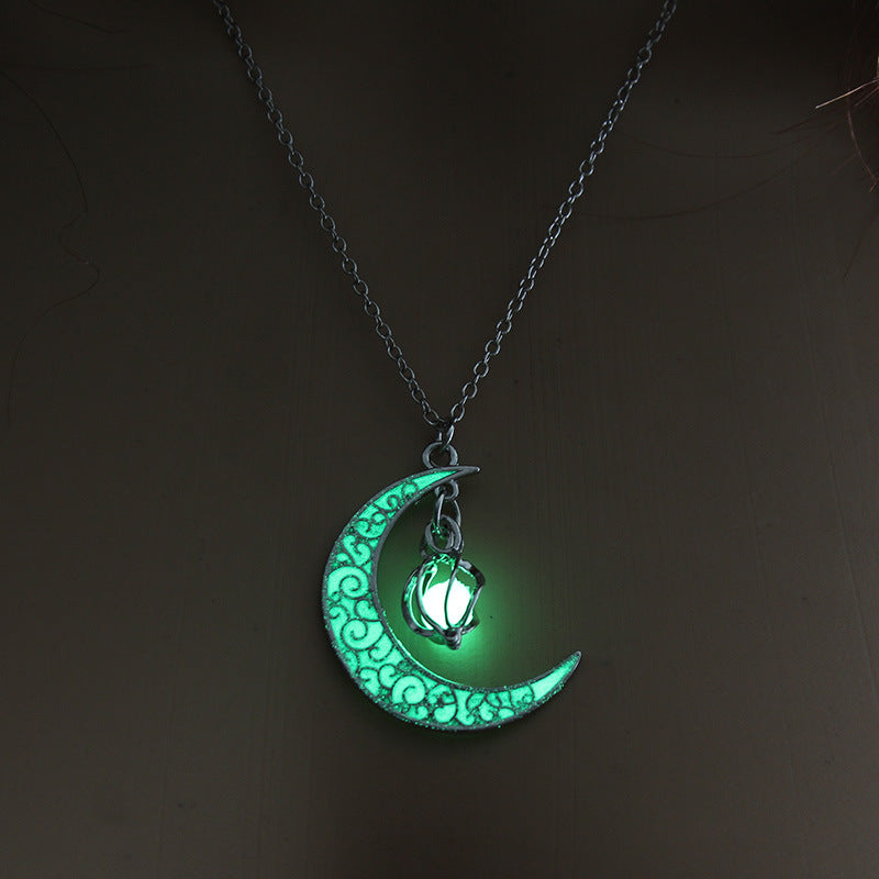 Glowing Pendant Necklaces, Silver Plated