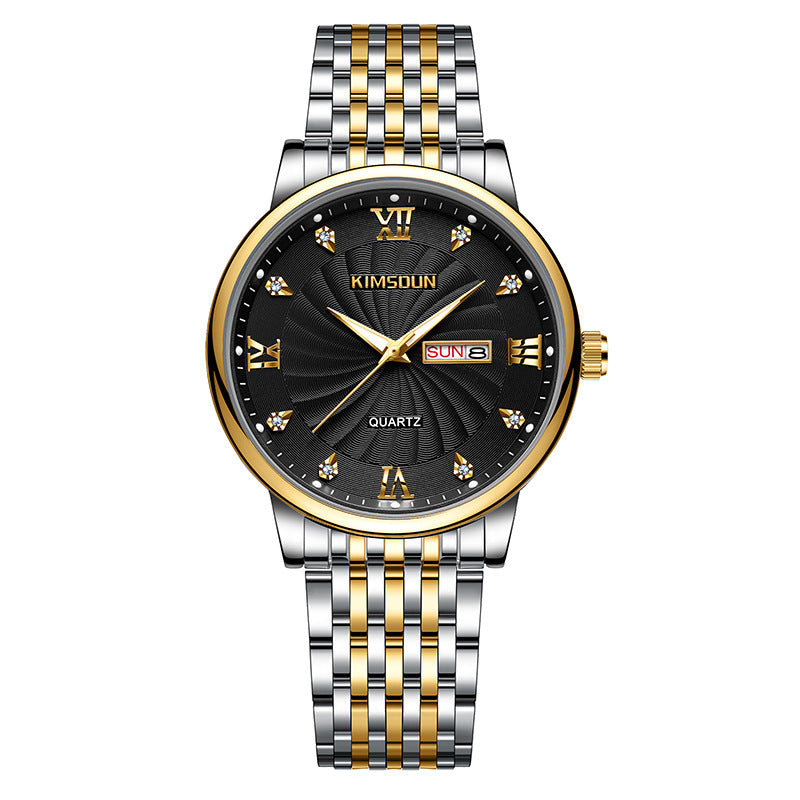 Men's Calendar Quartz Watch | Luminous Hands | 42mm | Day & Date | Steel & Leather | 8 Styles