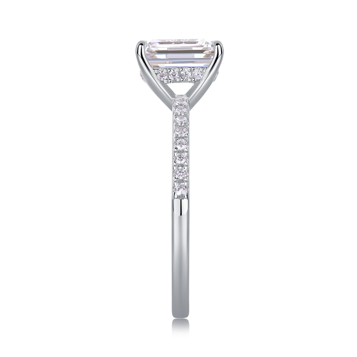 Square Diamond Ring Luxury Silver Ring
