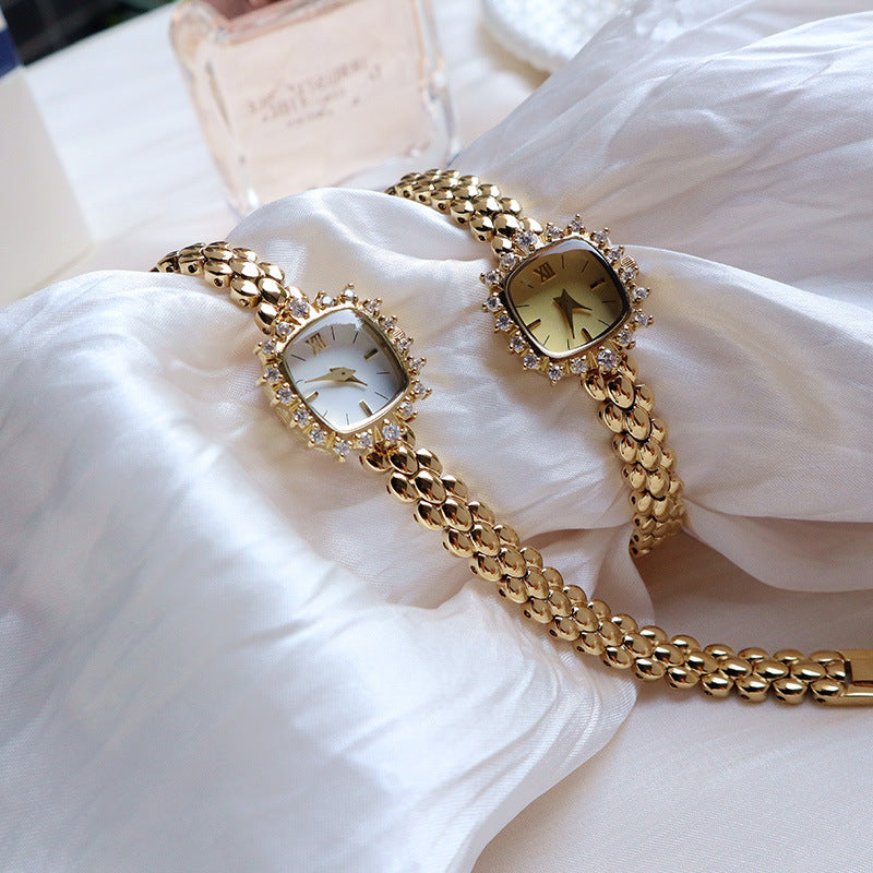 Women's Niche Vintage Thin-Chain Watch | 6mm Ultra-Thin | Gemstone Detail | 3 Styles