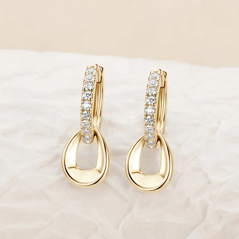 925 Sterling Silver Long Tassel Moissanite Earrings | Water Drop | Gold & Platinum | Light Luxury