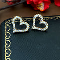 Hollowed-Out Heart Stud Earrings | Korean Style | Gold & Silver | All-Match