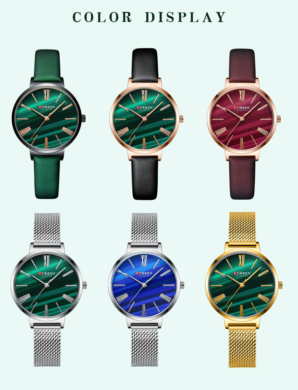 Women's Small Dial Leather Strap Watch | 8mm | 3 Color Palettes