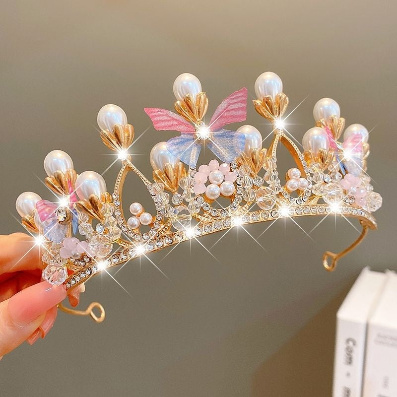 Girls' Princess Crown Hair Clip | 30 Designs | Diamond Rhinestone Pearl | Ages 3+ | Hair Jewelry
