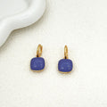 Drop-Glaze Micro-Set Zirconia Stud Earrings | Geometric | Blue, Red & White | European Style