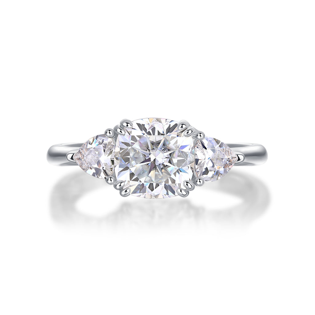 Luxury Diamond Wedding Ring - Cushion Cut Moissanite