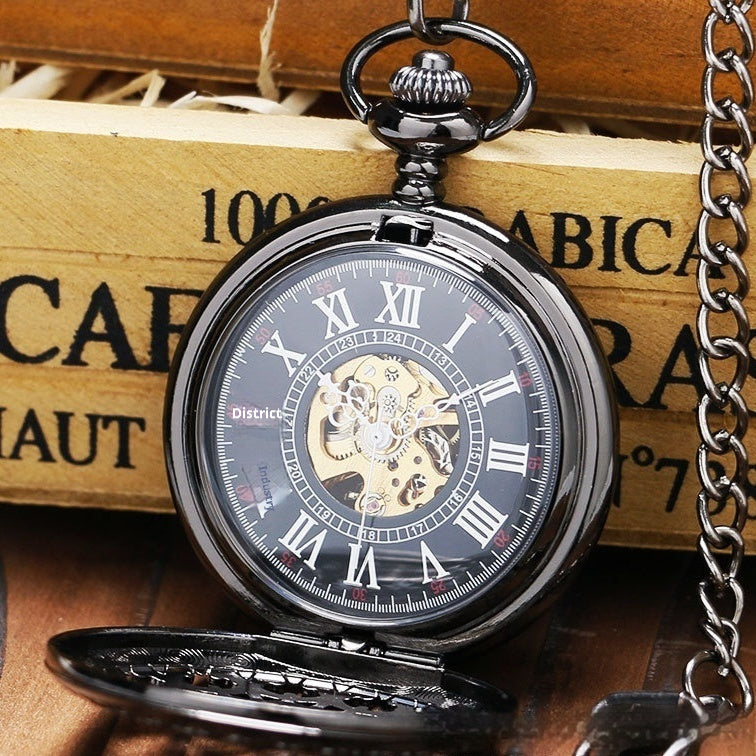 Retro Spider Web Flip Pocket Watch | Antique Gun Metal | 3 Dial Styles | Unisex Statement Watch