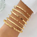 6-Piece Bohemian Chain Bracelet Set | Musical Note & Geometric | Gold