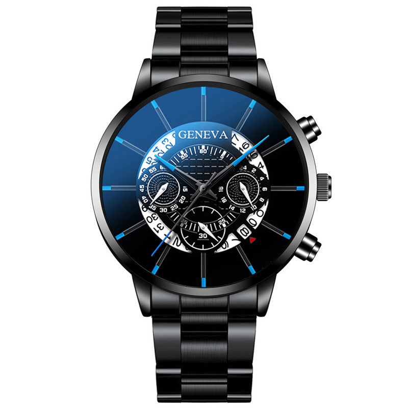 Steel Band Calendar Quartz Watch | 43mm | 10 Colors