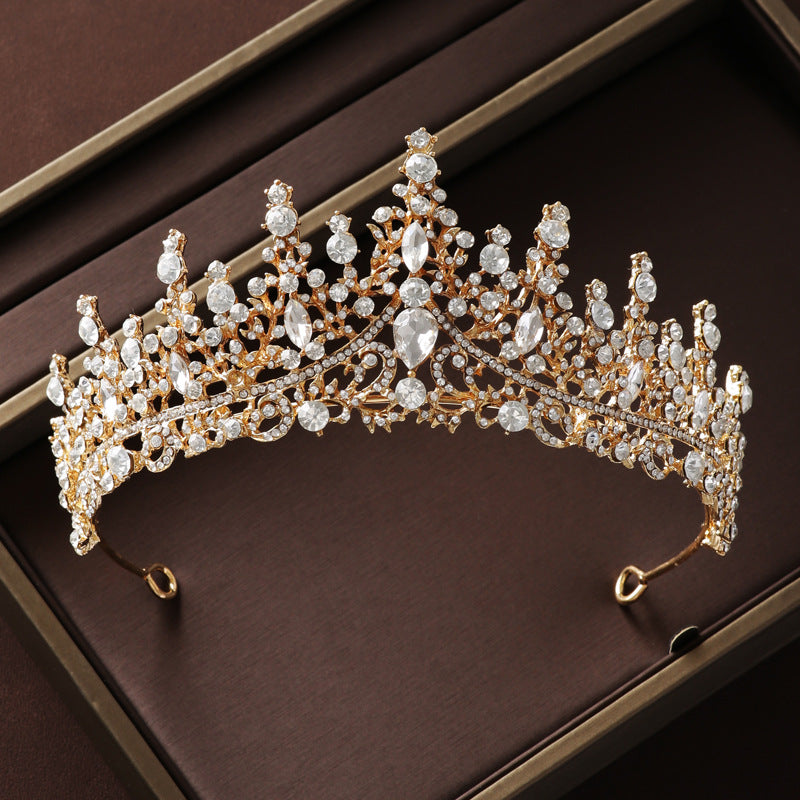 Baroque Crown Three-Piece Jewelry Set | Crown, Necklace & Earrings | Bridal | 2 Color Sets