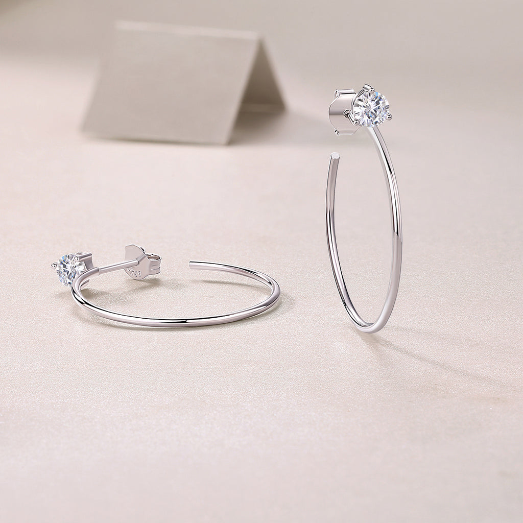 Graceful Afternoon Diamond Silver Earrings