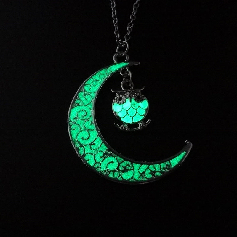 Glowing Pendant Necklaces, Silver Plated