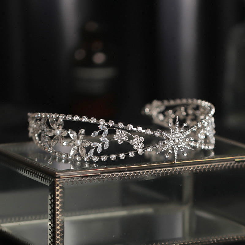 Bridal Crown Rhinestone Zircon Headband | White | 4×14.5cm | European Style | Bridal Hair Jewelry